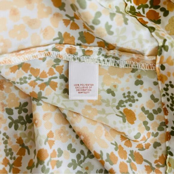 Lauren Conrad cream peach gold floral tie button front top small - Picture 6 of 8